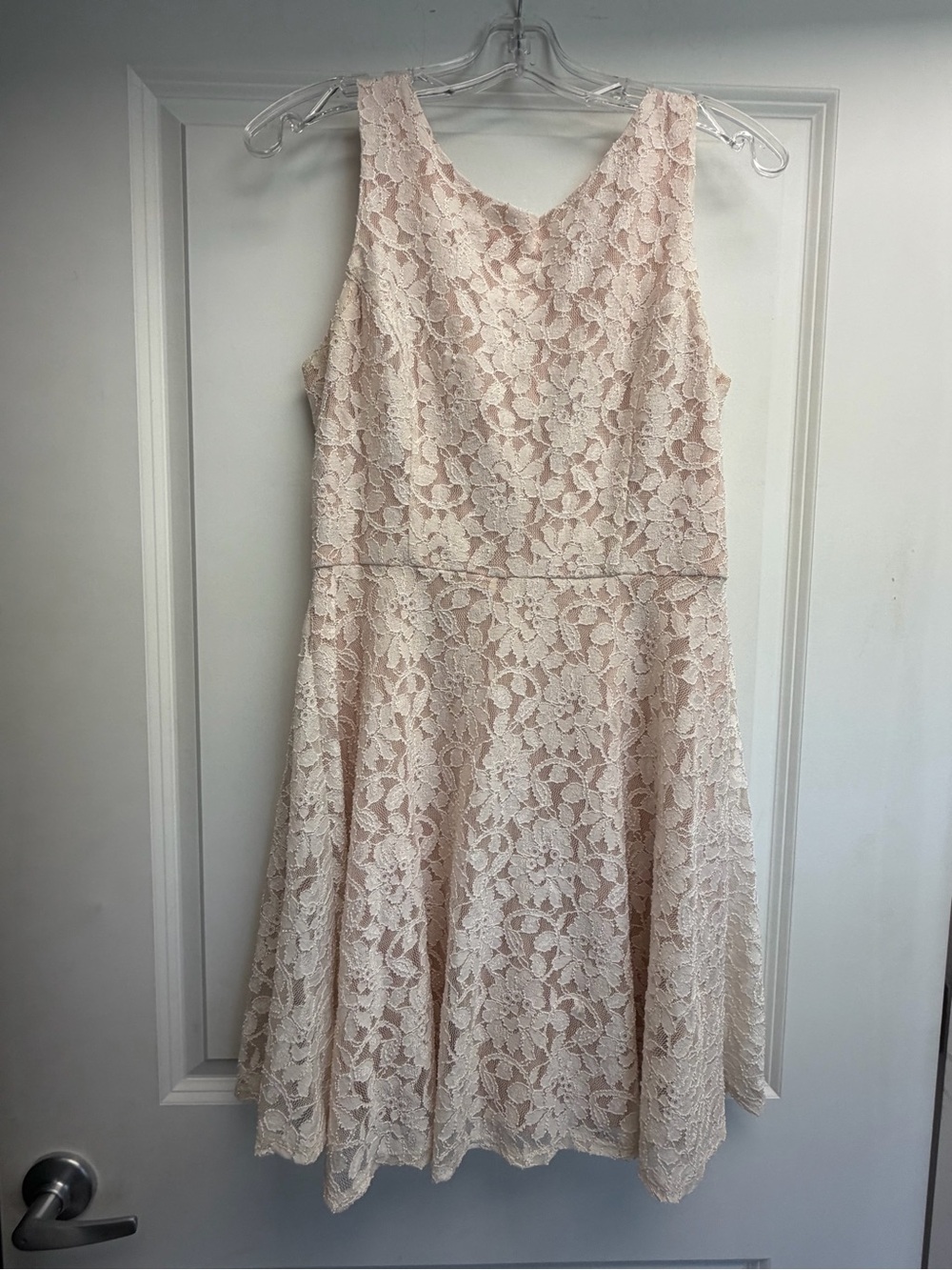 Speechless Blush Lace Midi Fit-and-Flare Dress